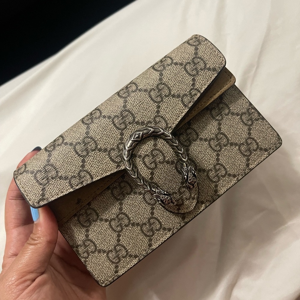 Gucci DIONYSUS GG SUPREME SUPER MINI BAG for sale. Authentic. No trades.